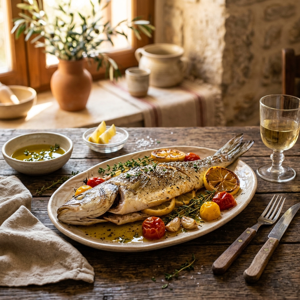 Limonlu ve Kekikli Fırında Levrek